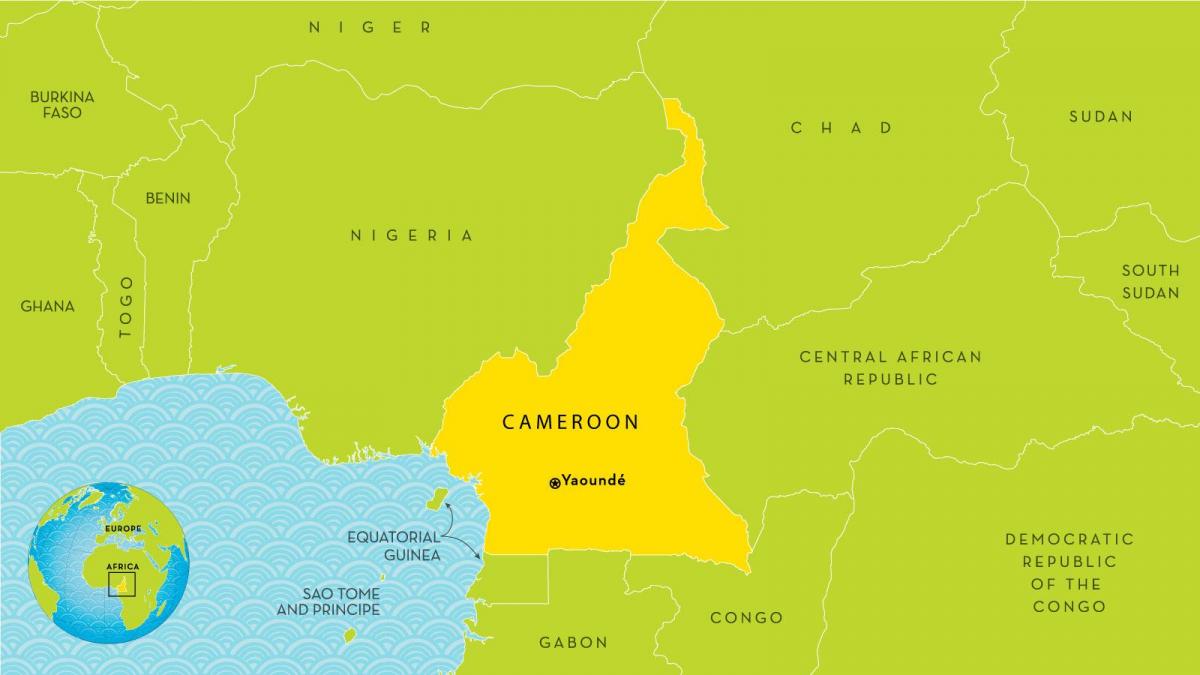 harta Camerun și în țările din jur
