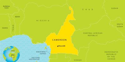 Harta Camerun și în țările din jur