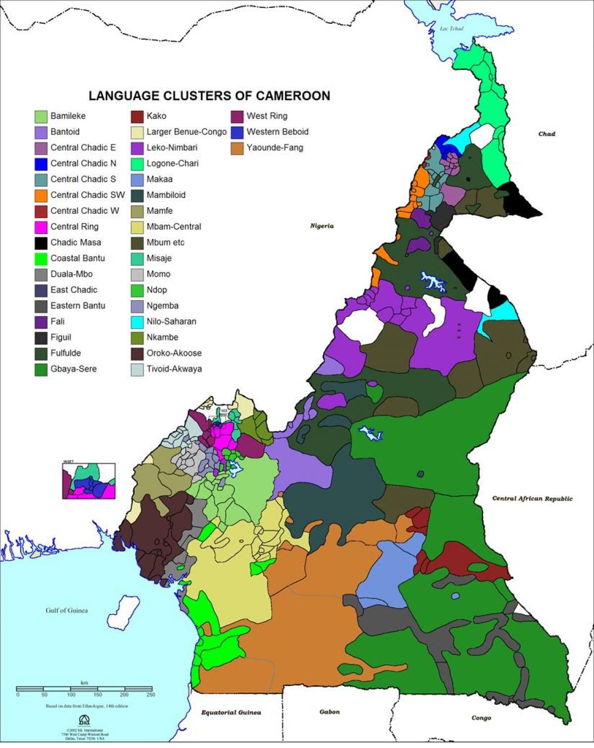 Harta Camerun limba